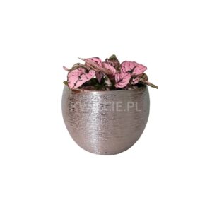 doniczka ceramiczna mała kula srebrna