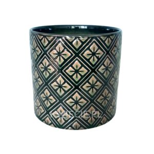 osłonka ceramiczna ciemnozielona wzór z2