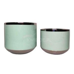 osłonki ceramiczne miętowo-srebrne
