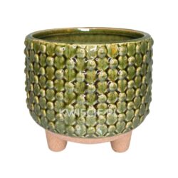 osłonka ceramiczna na nóżkach zielona