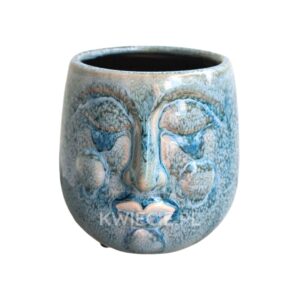 osłonka ceramiczna, doniczka głowa niebieska, Bonifacy