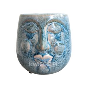 osłonka ceramiczna, doniczka głowa niebieska, Bonifacy