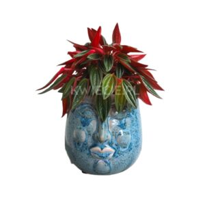osłonka ceramiczna, doniczka głowa niebieska, Bonifacy