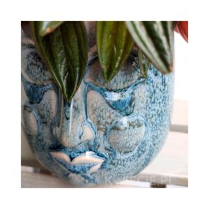 osłonka ceramiczna, doniczka głowa niebieska, Bonifacy