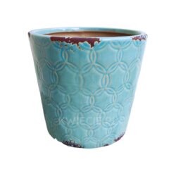 postarzana osłonka ceramiczna niebieska