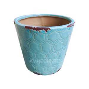 postarzana osłonka ceramiczna niebieska