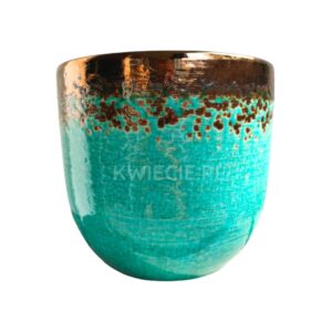 osłonka ceramiczna turkusowo-miedziana