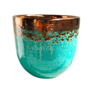 osłonka ceramiczna turkusowo-miedziana