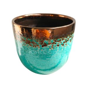osłonka ceramiczna turkusowo-miedziana