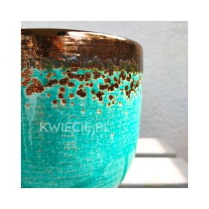 osłonka ceramiczna turkusowo-miedziana