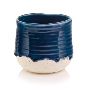 osłonka ceramiczna z zaciekami niebieska