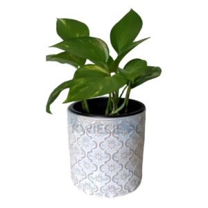 doniczka ceramiczna kremowa wzór c1