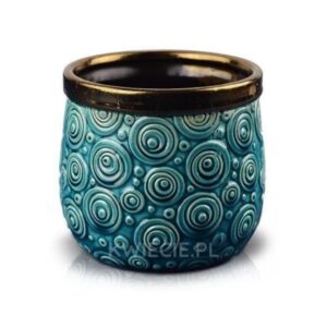 osłonka ceramiczna turkusowo-miedziana