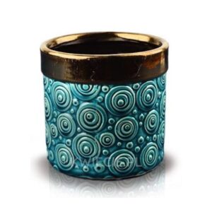 osłonka ceramiczna turkusowo-miedziana