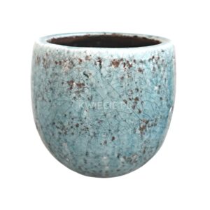osłonka ceramiczna z naturalnymi spękaniami, błękitna