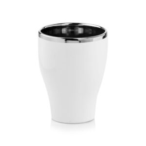 osłonka ceramiczna do storczyka biało-srebrna