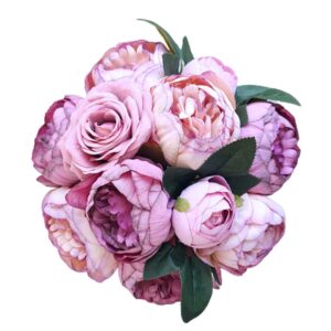 flowerbox w ceramice, bukiet fioletowe peonie premium