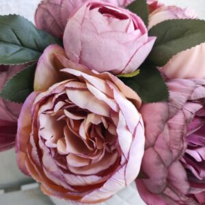 flowerbox w ceramice, bukiet fioletowe peonie premium