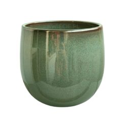 osłonka ceramiczna, doniczka zielona, rustic green