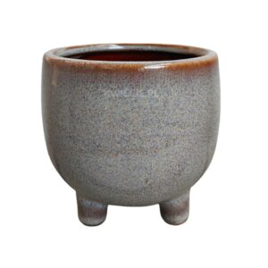 doniczka na nóżkach, osłonka ceramiczna zielona, grey elephant