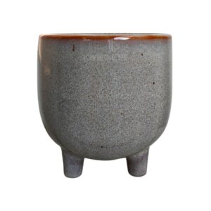 doniczka na nóżkach, osłonka ceramiczna zielona, grey elephant