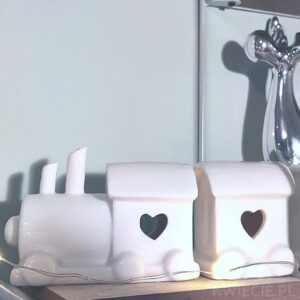 biały pociąg ceramiczny serce