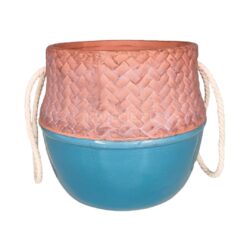 niebieska osłonka ceramiczna jak pleciony worek