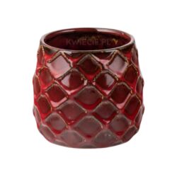vintage osłonka ceramiczna czerwona